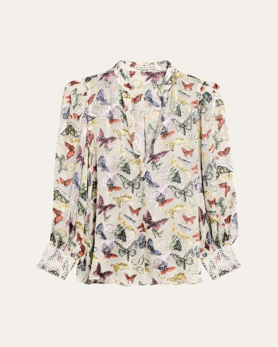 Sheila Butterfly-Print Blous